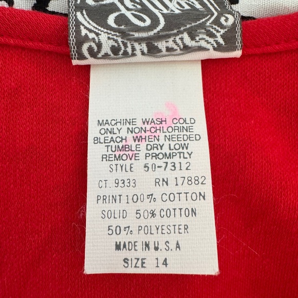 NWT Le Maj Red with Houndstooth Girls Dress, Size 14 - Picture 8 of 9